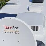 A photo of the roof of a caravan, serviced by TerrSat.