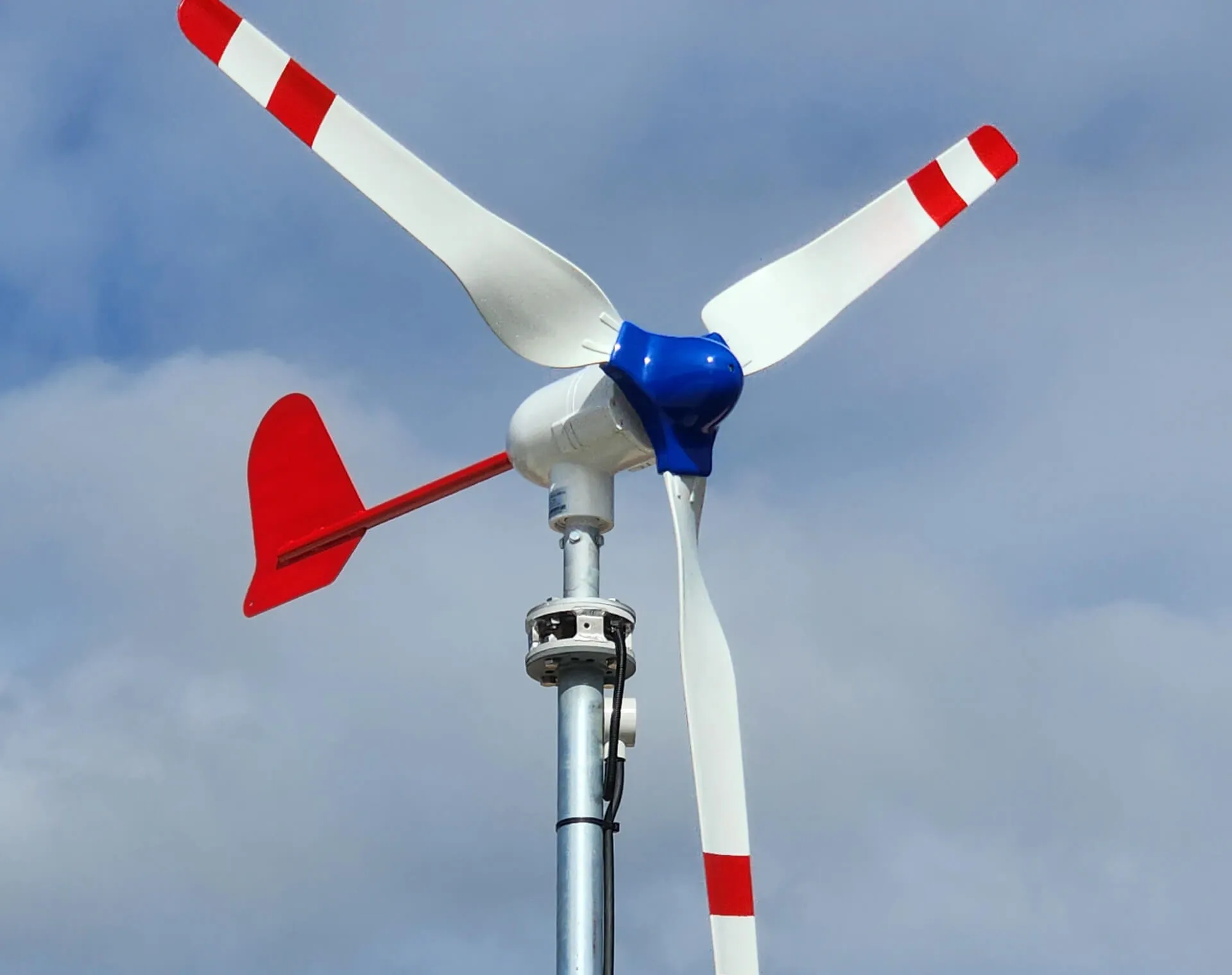 A photo of a wind turbine.